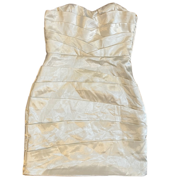 AS U WISH Satin Strapless Bandage Bodycon Dress - Picture 1 of 4